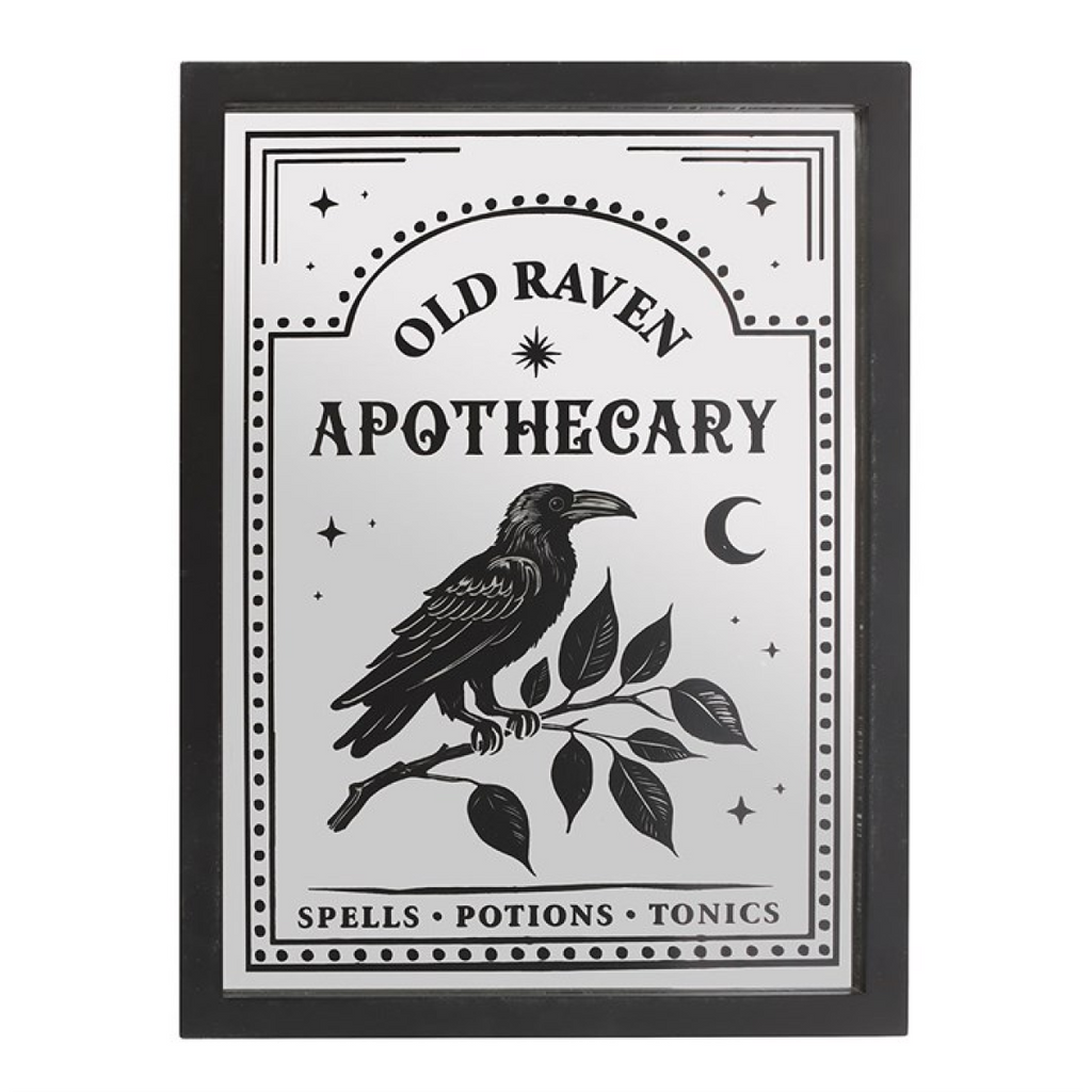 Old Raven Apothecary Mirrored Wall Art
