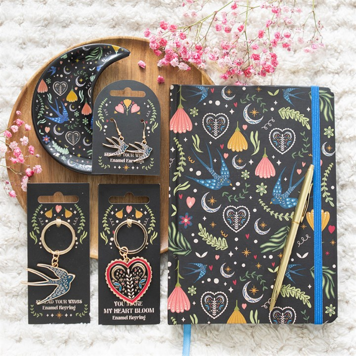 Midnight Bloom Print A5 Notebook