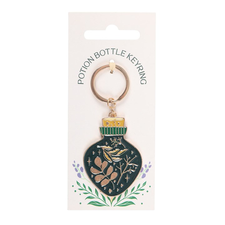 Green Witch Potion Bottle Keyring