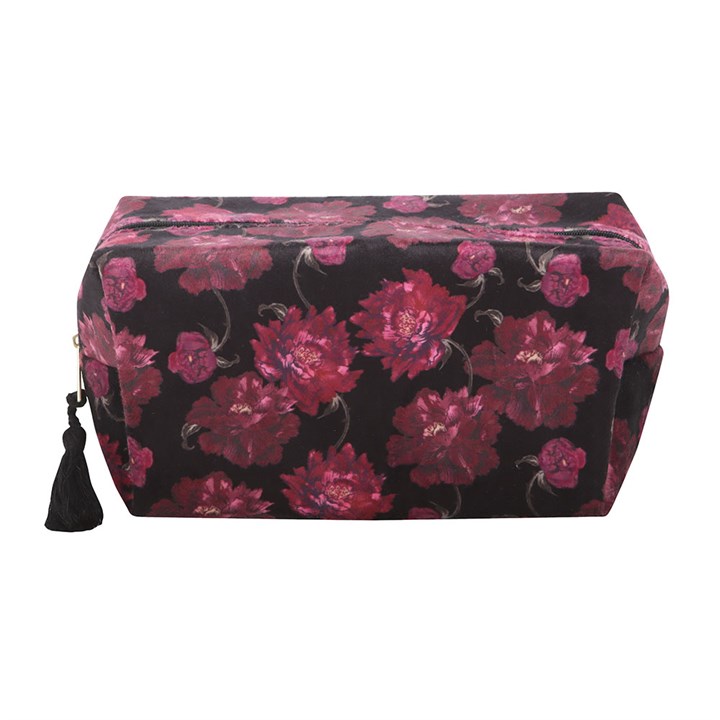 Dark Romance Floral Print Makeup Bag