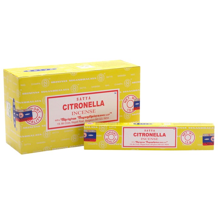Set of 12 Citronella Incense Sticks by Satya